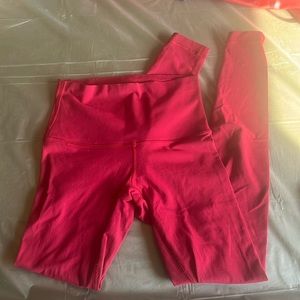 Red high waisted lululemon leggings
